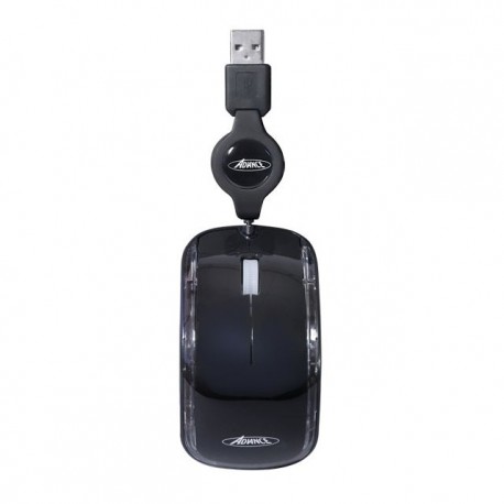 Mini souris Optique Filaire Advance - Cable retractable - noir